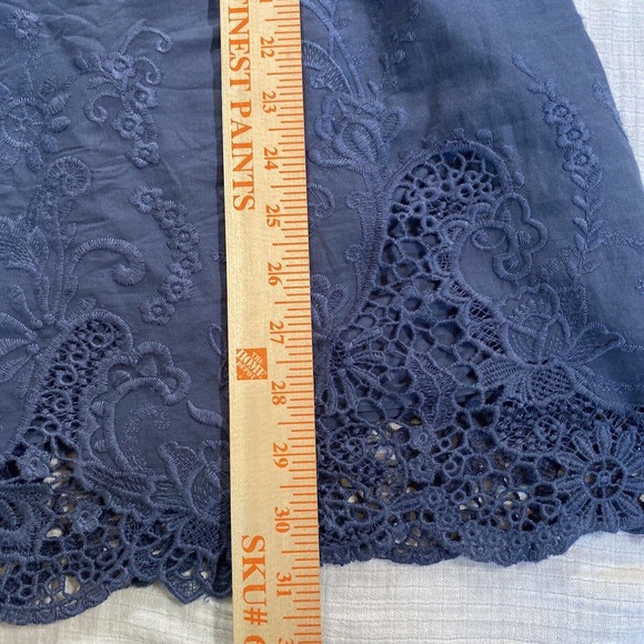 Abercrombie & Fitch Off the Shoulder Blue Embroidered Loose Fit Dress Small - Picture 8 of 13